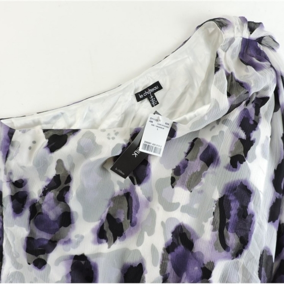 Women's Le Chateau Jaguar Print Mini 100% Silk Dress - Size L  - Picture 3 of 3